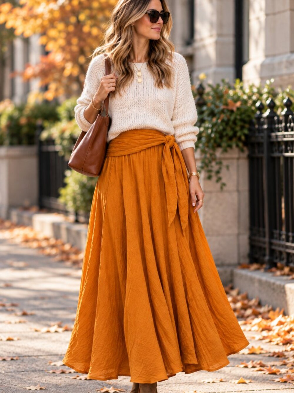 Free People Maxi Skirt with Tie Waist